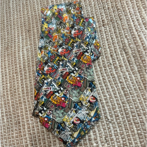 RARE BASF Limited Edition Multicoloured I LOVE‎ YOU Silk Tie - Picture 1 of 8